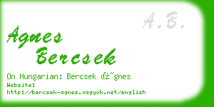 agnes bercsek business card